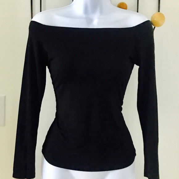 maggie tang Tops - Classic off-shoulder black top